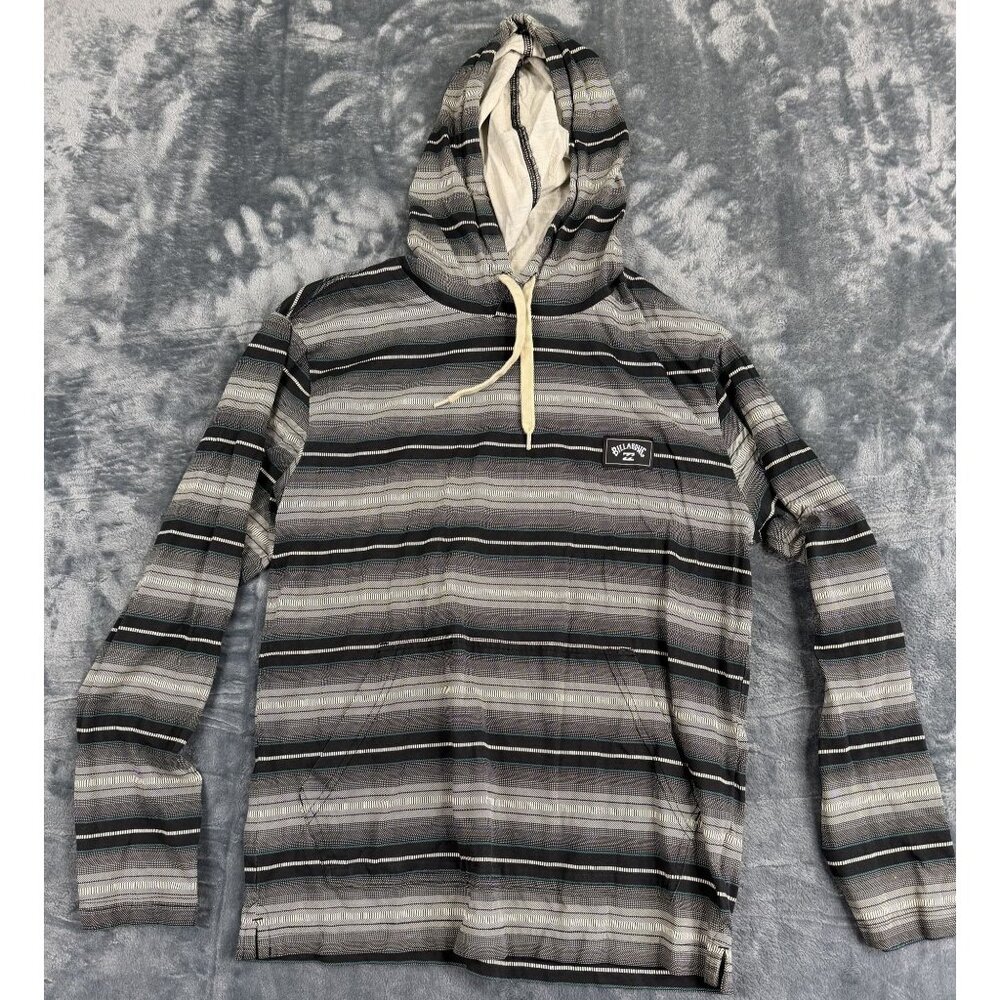 Billabong Mens Striped Pullover Hooded Sweatshirt Lightweight Long Sleeve S